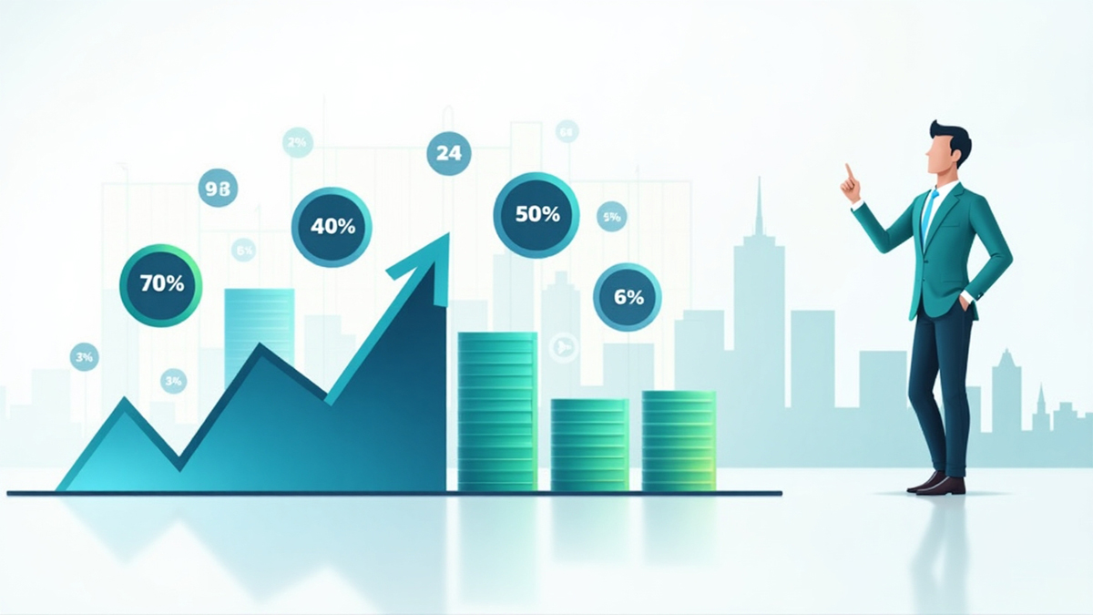 a woman standing next to a graph