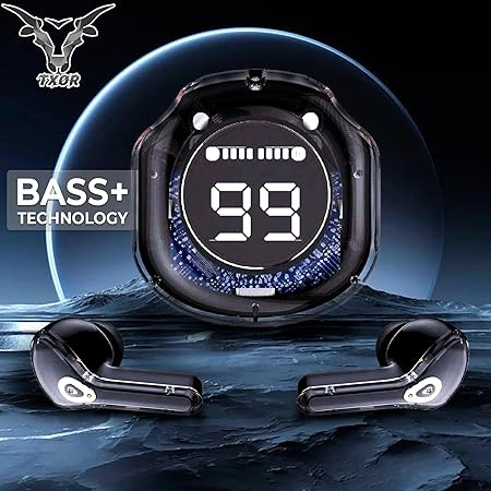 Q C Y Ultrapods True Wireless Earbuds with Display Transparent Design, Bluetooth 5.3