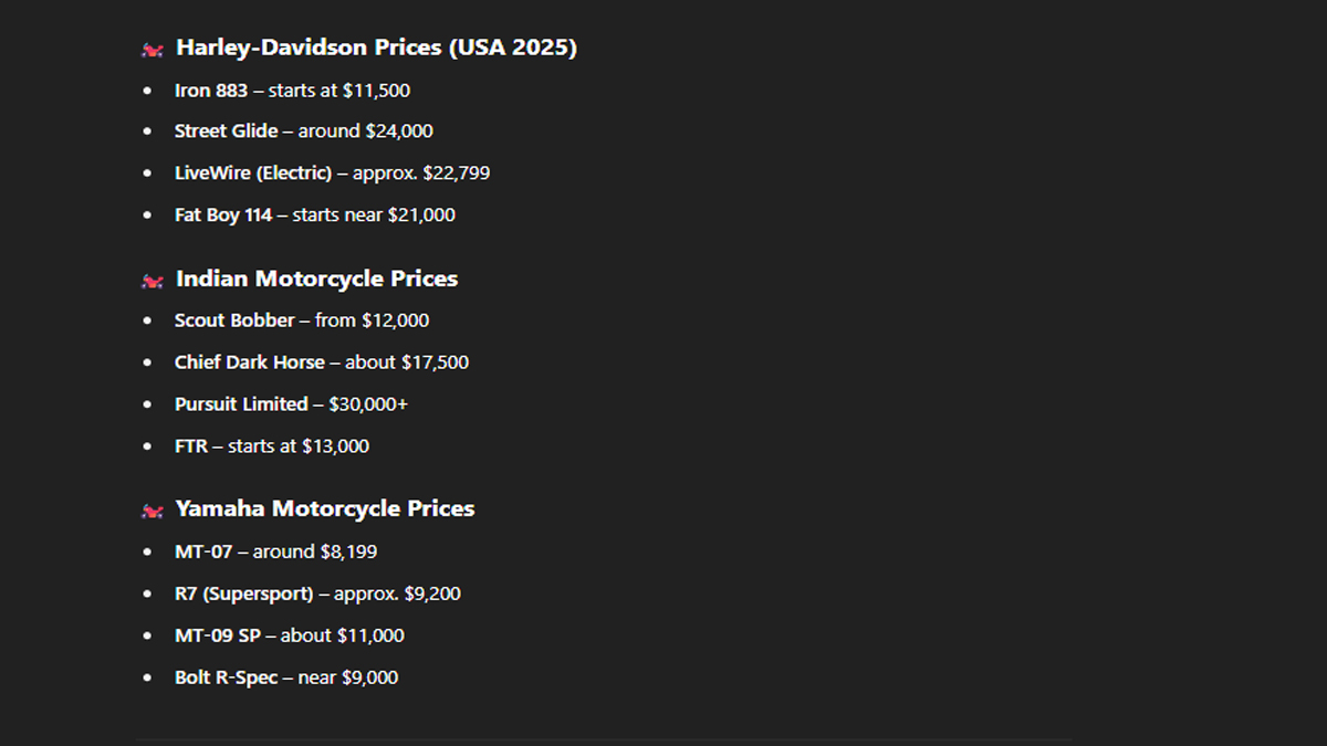 Price list 